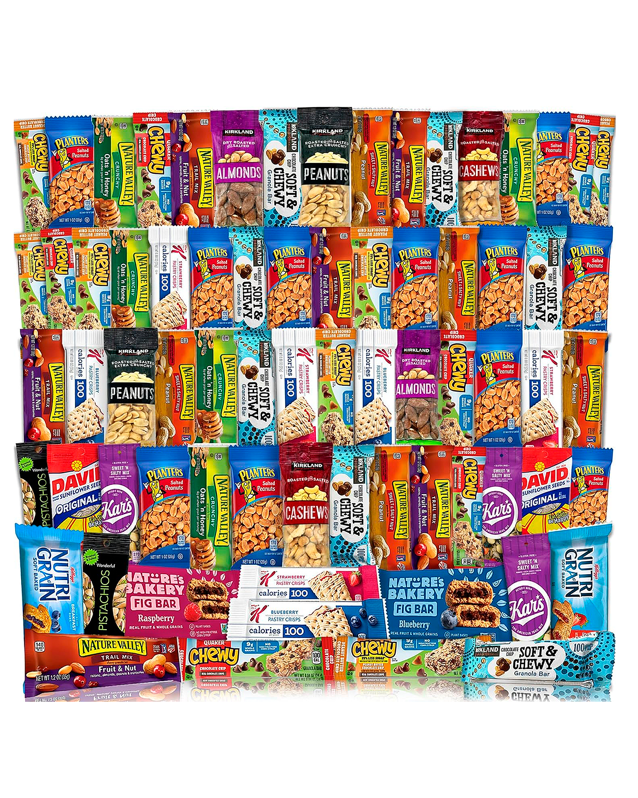 72 Count - Snacks Box Variety Pack for Adults, Bars &amp; Nuts Variety, Assorted Packaged Granola Bars, Breakfast Bars, Nuts, and Trail Mix Individual Packs