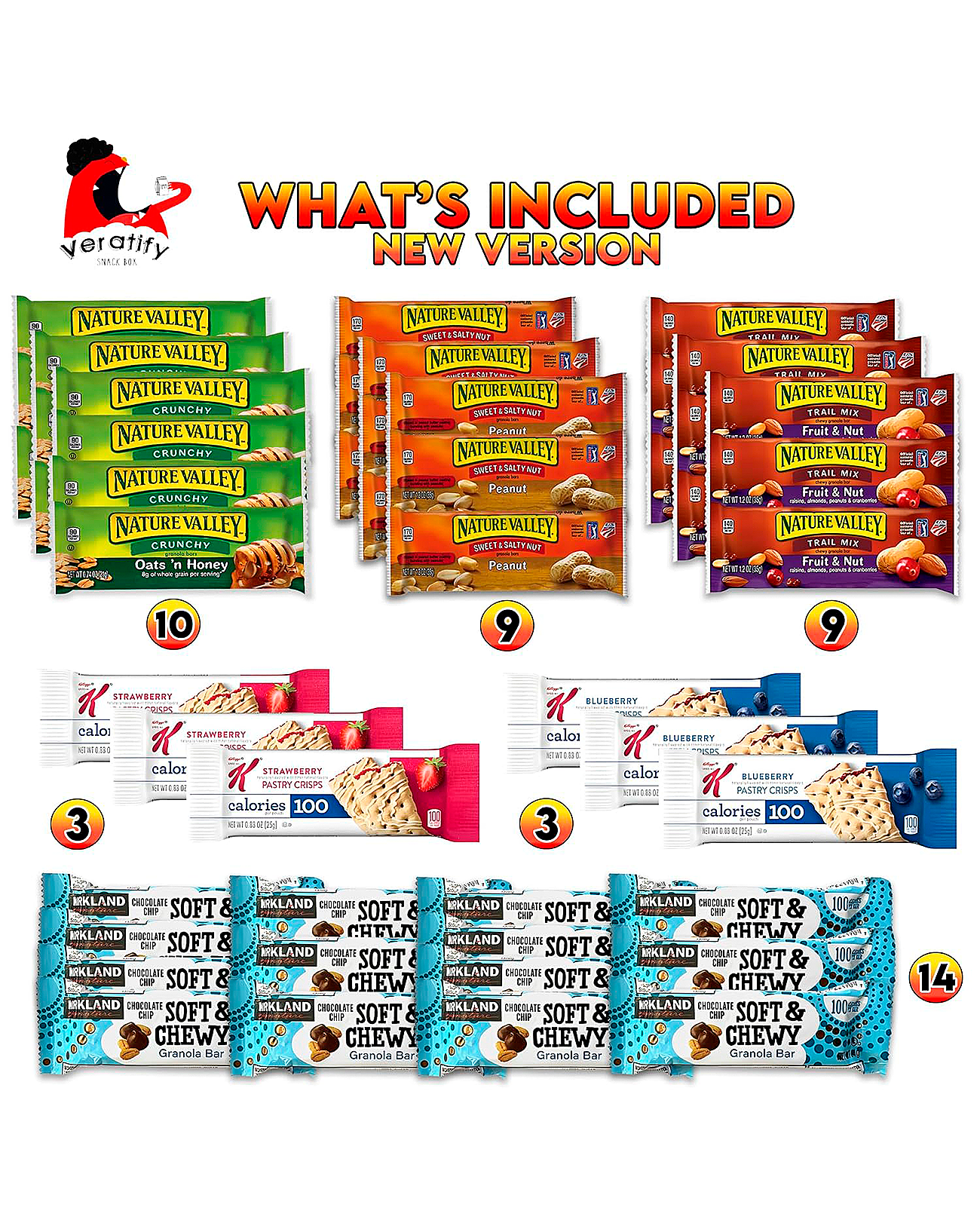 66 Count - Healthy Snacks, Healthy Mixed Snack Box &amp; Snacks Gift Variety Pack, Granola Bars, Care Package