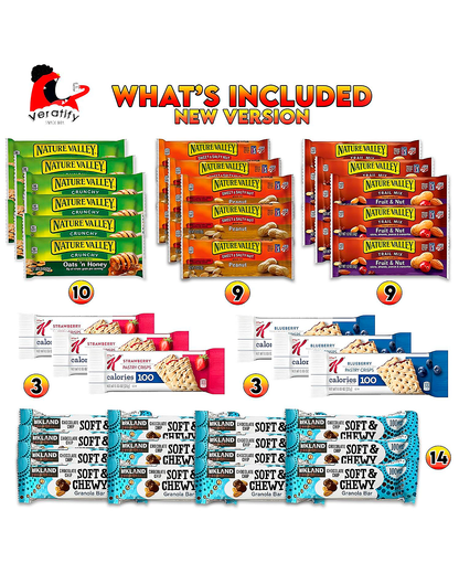 66 Count - Healthy Snacks, Healthy Mixed Snack Box &amp; Snacks Gift Variety Pack, Granola Bars, Care Package